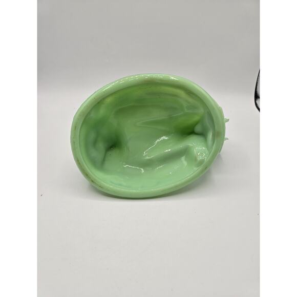 JADEITE Depression Style Glass Chicken Hen On Nest Split Tail TOP ONLY - Picture 3 of 7